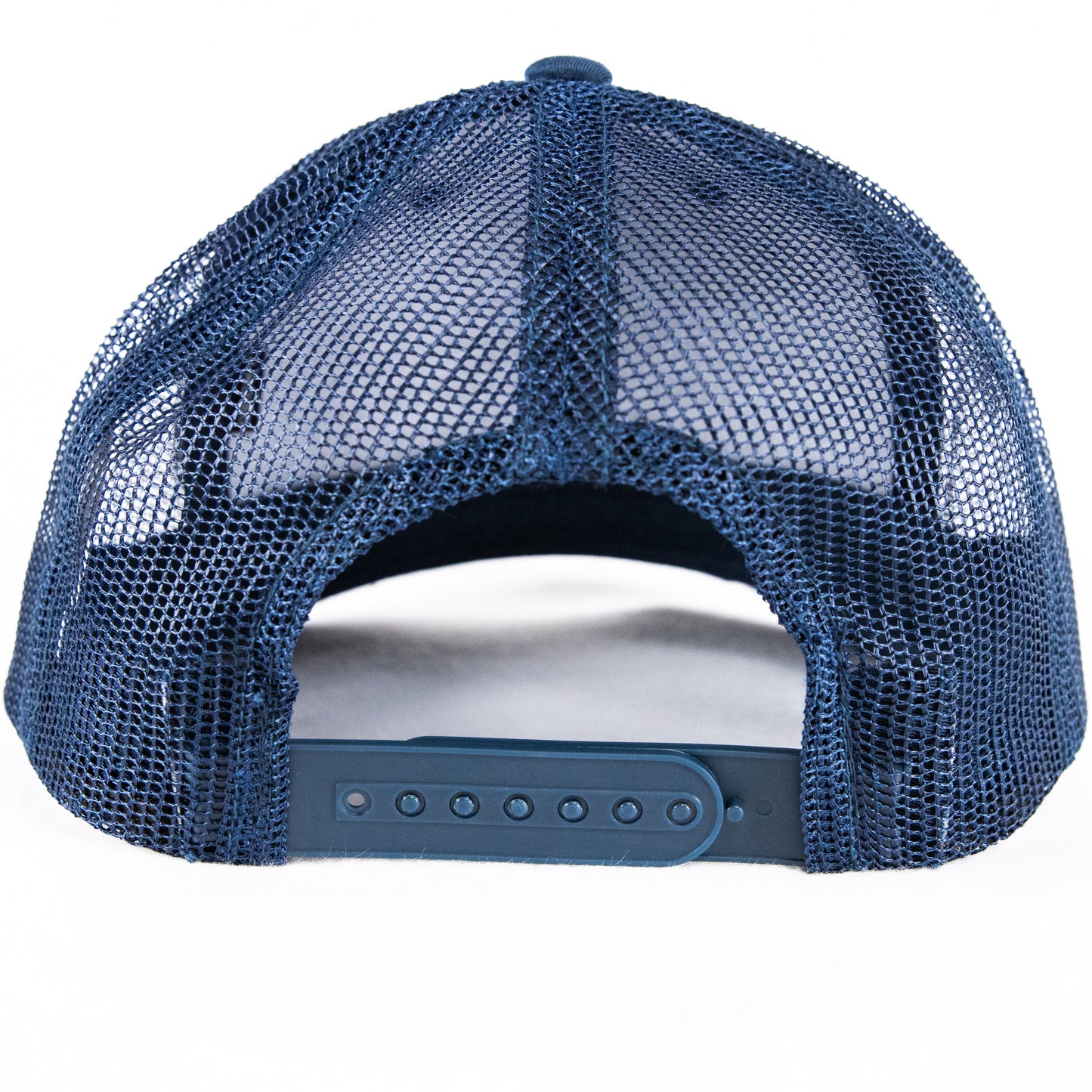 Rock Land Outfitters Blue Logo Patch On A Navy Hat With A White Rope