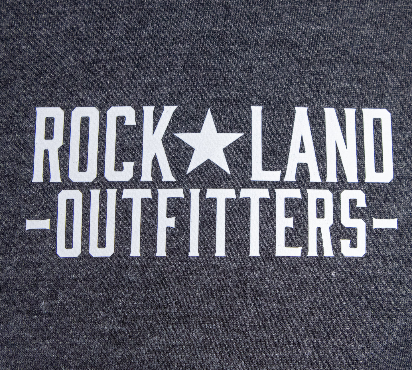 Heathered Gray Rock Land Outfitters Logo On A SoftStyle, Short Sleeve T-Shirt