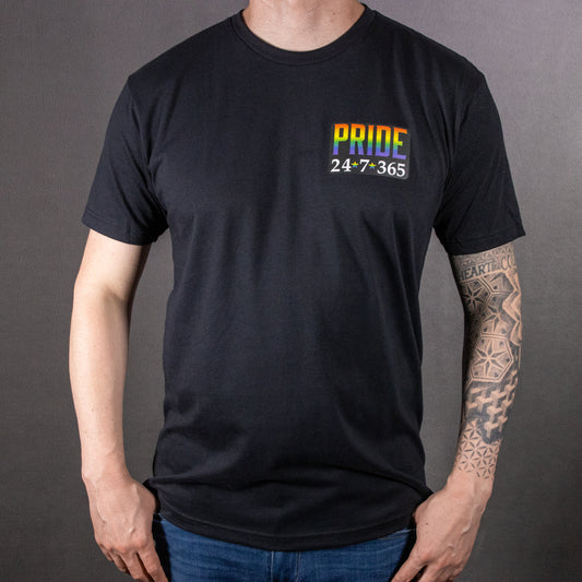 "Pride 24/7/365" Short Sleeve T-Shirt In Black