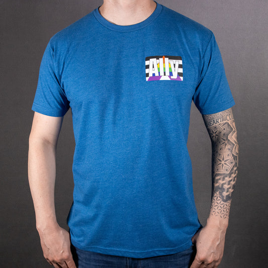 "Ally" Short Sleeve T-Shirt In Heather Blue