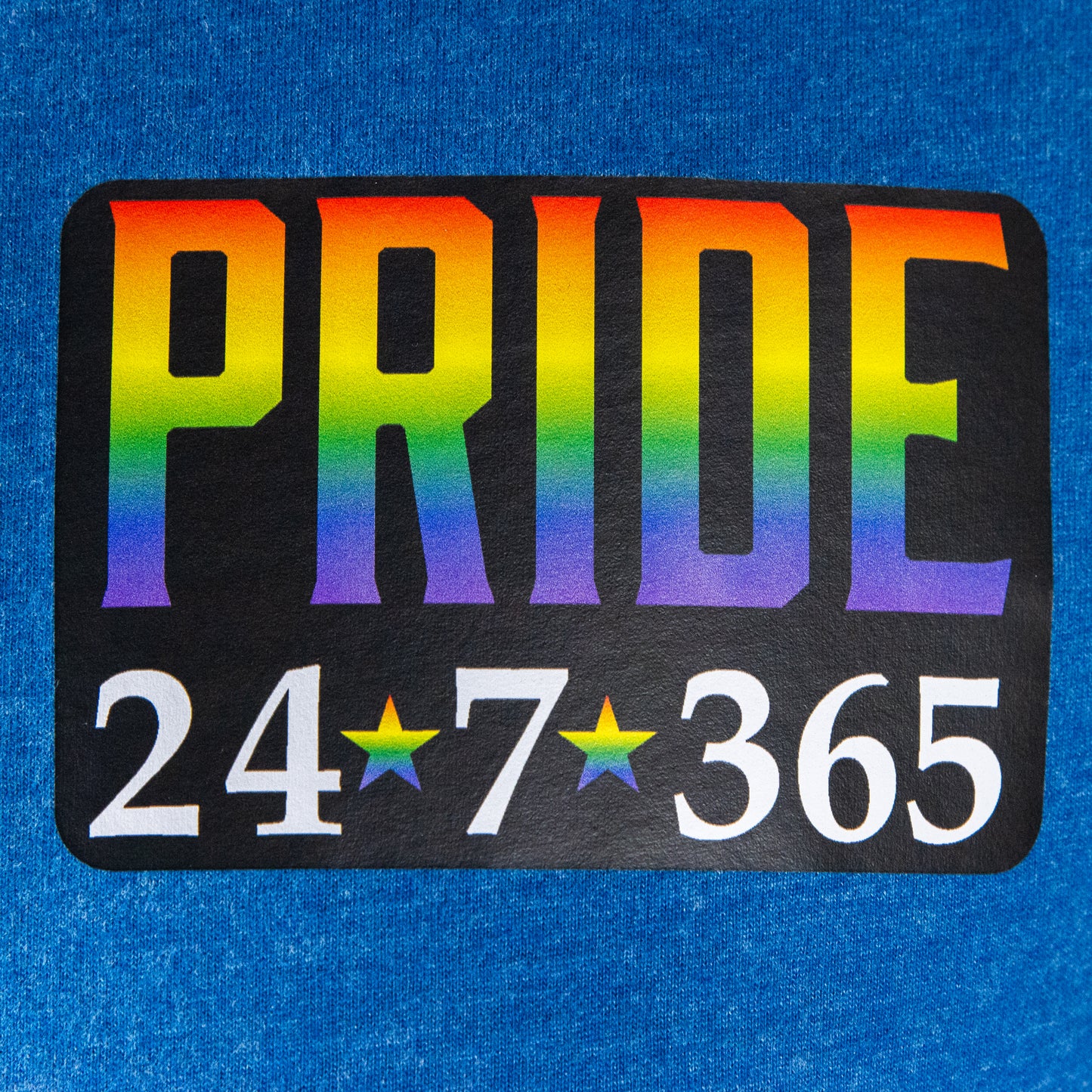 "Pride 24/7/236" Short Sleeve T-Shirt In Heather Blue