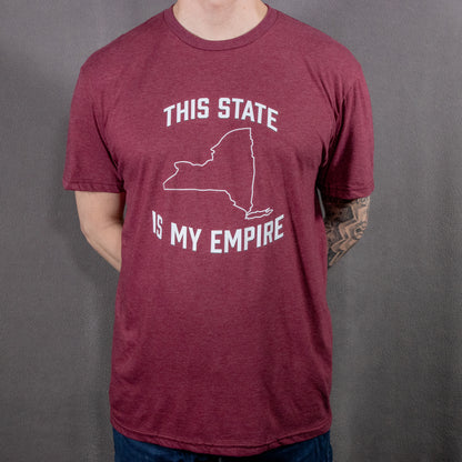 Maroon Mist "This State Is My Empire" on a SoftStyle, Short Sleeved Tee